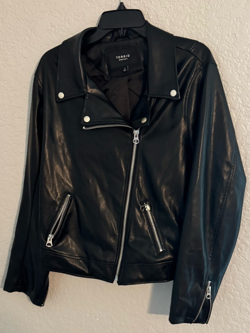 torrid Black Faux Leather Zip Moto Jacket